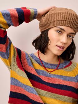 Brora Knitted Pure Cashmere Beret, Caramel - view 2, Caramel