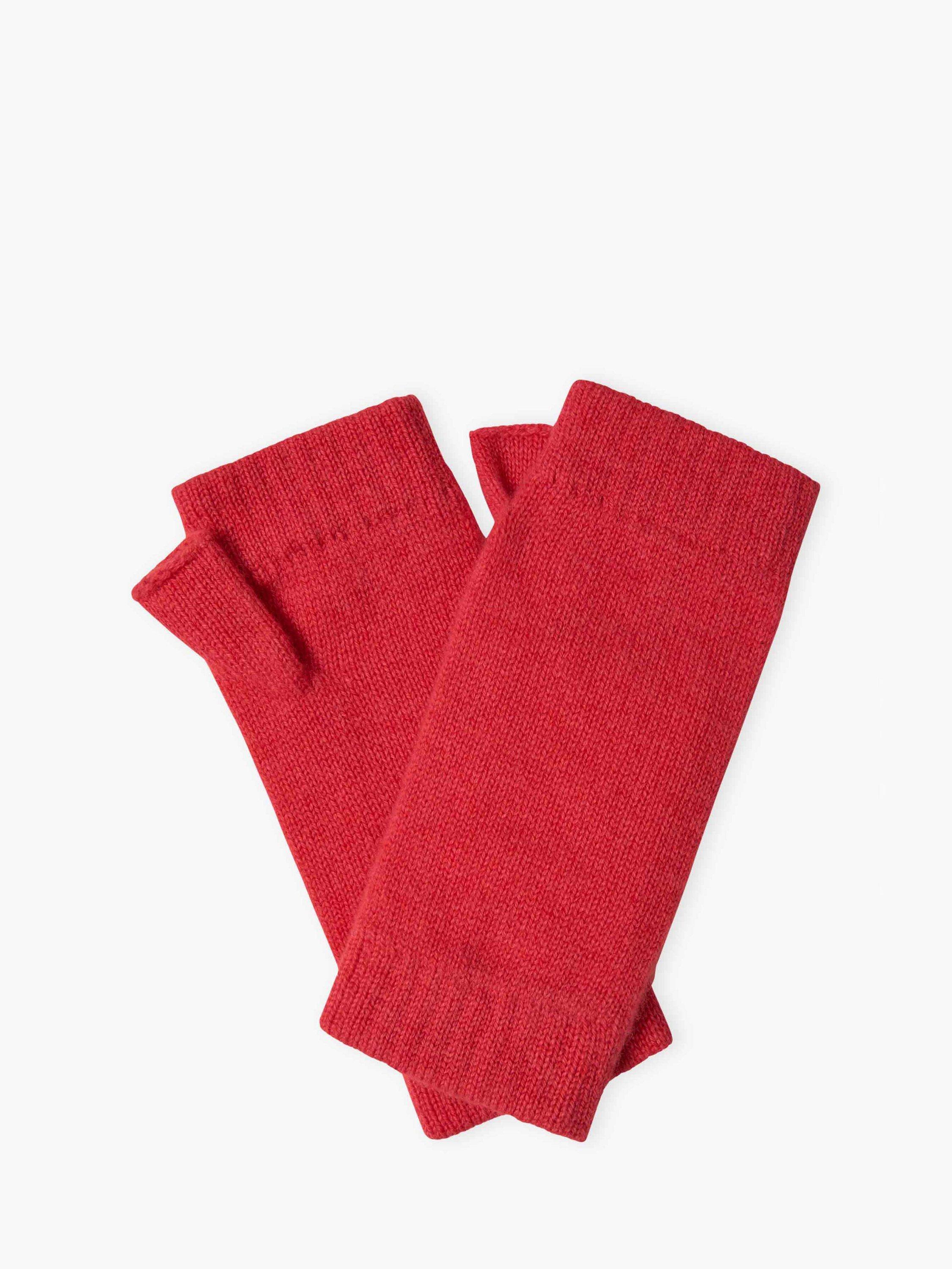 Product image 1 of 2, which shows Brora Pure Cashmere Wristwarmers, Tomato, One Size