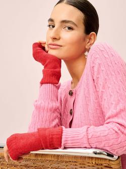 Brora Pure Cashmere Wristwarmers, Tomato - view 2, Tomato