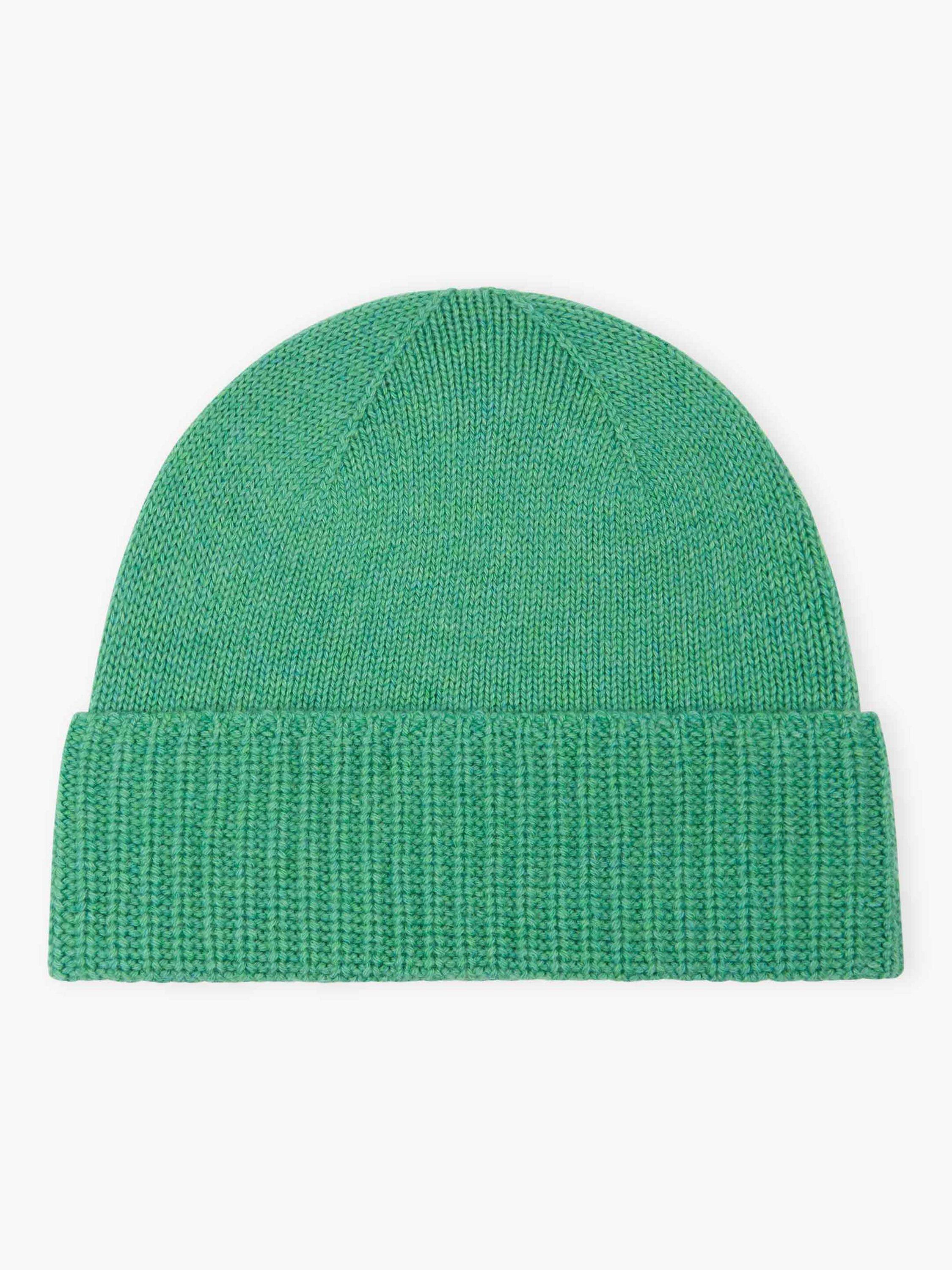 Product image 1 of 2, which shows Brora Knitted Pure Cashmere Beanie Hat, Celadon, One Size