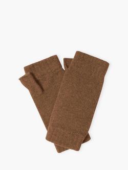 Brora Pure Cashmere Wristwarmers, Caramel, Caramel