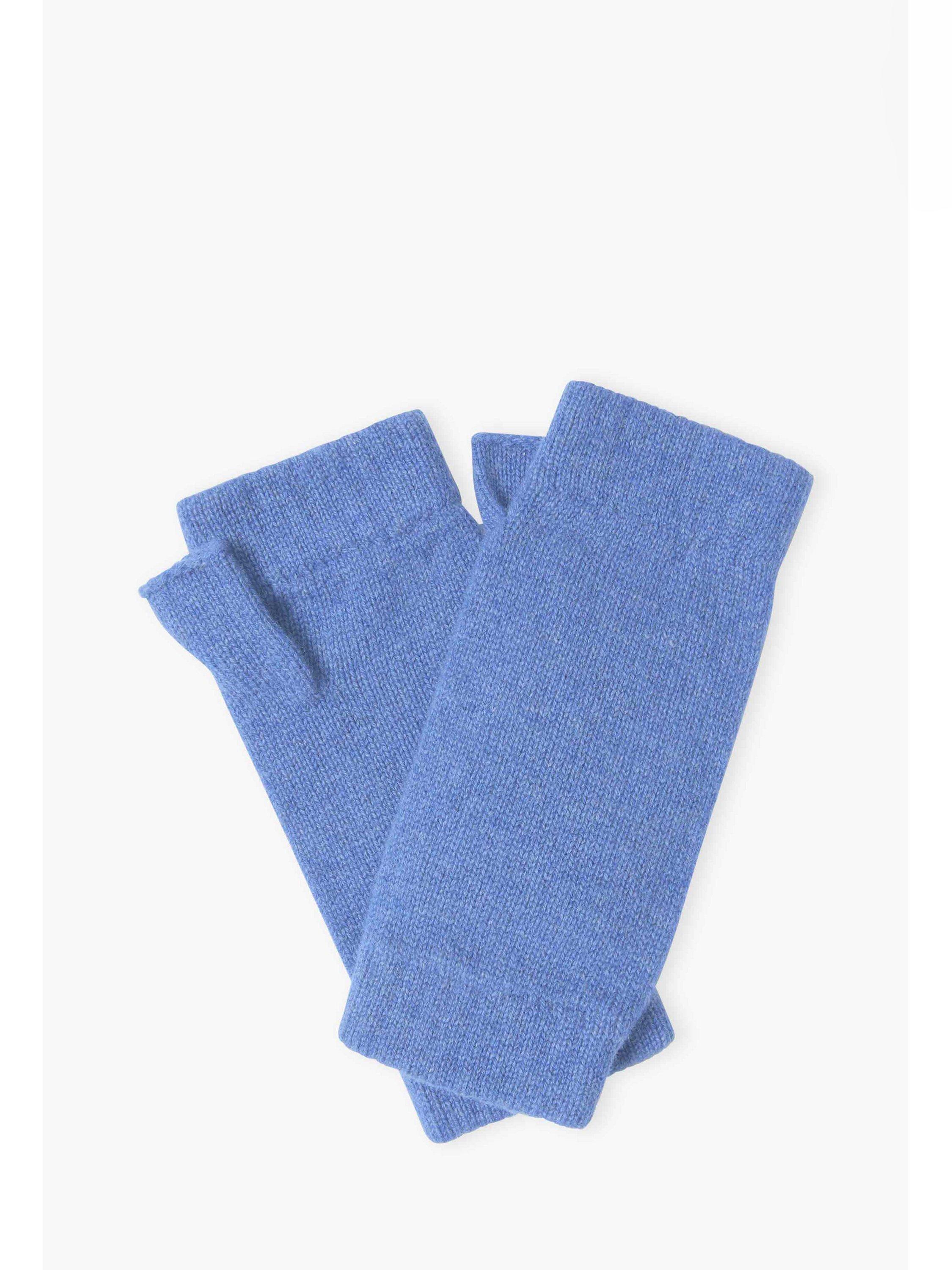 Product image 1 of 2, which shows Brora Pure Cashmere Wristwarmers, Cornflower, One Size