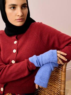 Brora Pure Cashmere Wristwarmers, Cornflower - view 2, Cornflower