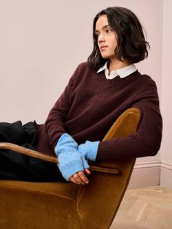 Brora Cable Knit Pure Cashmere Wristwarmers, Porcelain - view 2, Porcelain