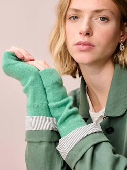 Brora Pure Cashmere Wristwarmers, Celadon - view 2, Celadon