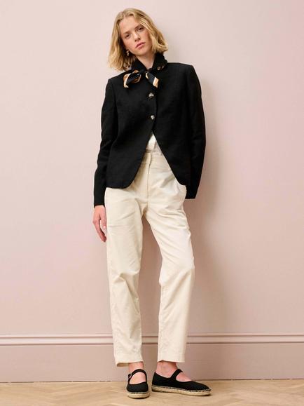 Brora Pure Washed Linen Jacket, Black - view 2, Black