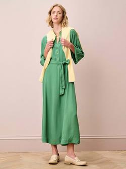 Brora Satin Crepe Shirt Dress, Apple Green, Apple Green