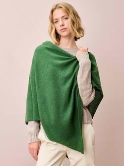 Brora Gauzy Pure Cashmere Poncho, Parsley, Parsley