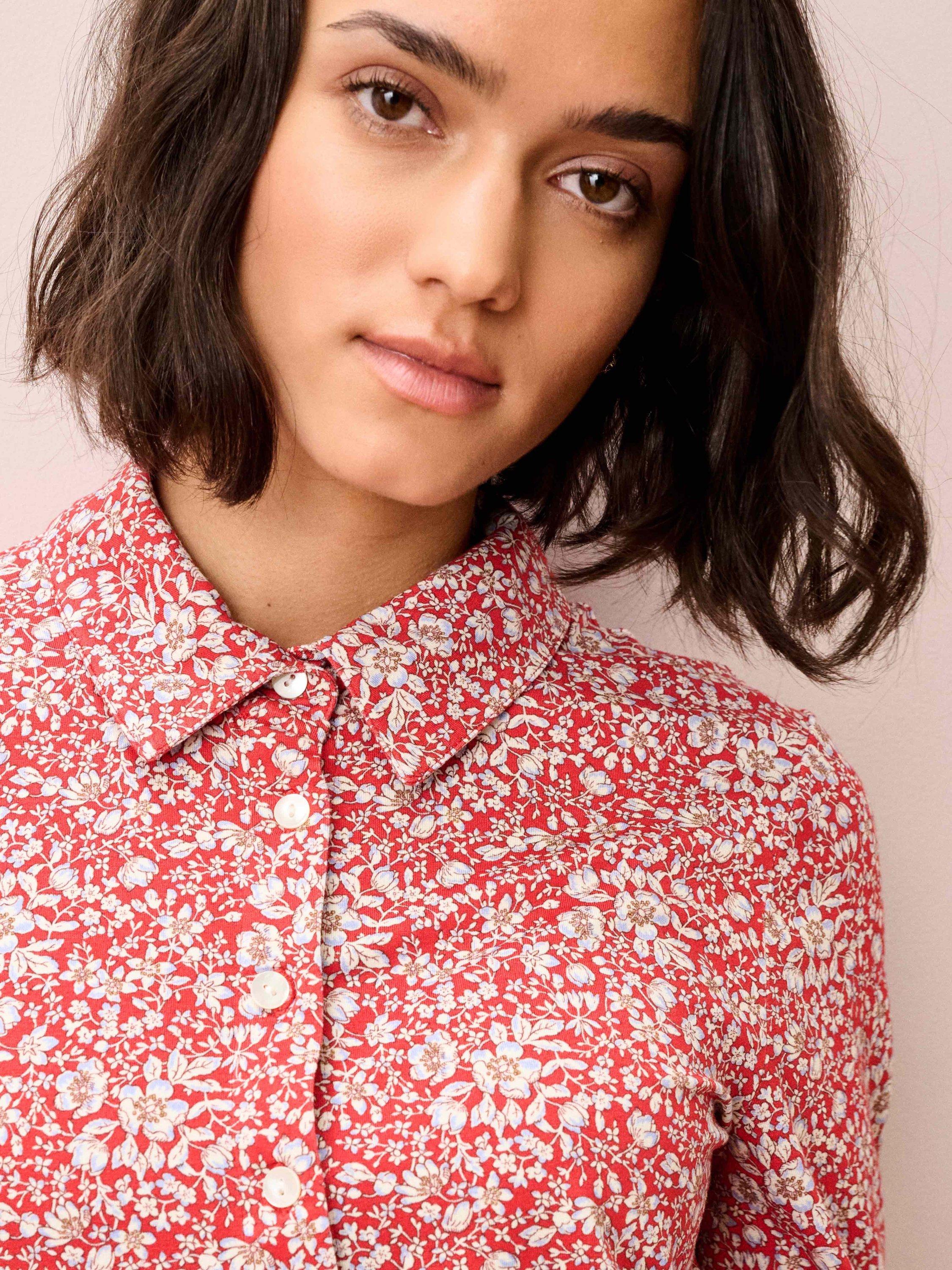 Product image 4 of 5, which shows Brora Liberty Print Jersey Shirt, Multi, 6