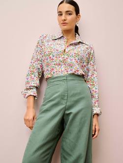 Brora Liberty Floral Pure Silk Shirt, Multi - view 2, Multi
