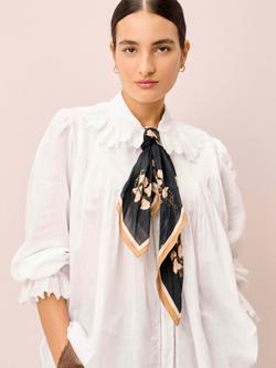 Brora Frill Collar Shirt, White - view 2, White