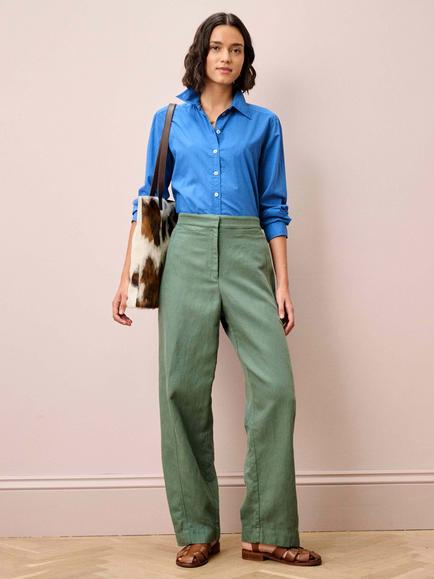 Brora Longline Long Sleeve Shirt, Sky Blue, Sky Blue