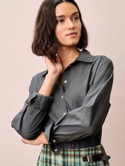 Brora Longline Long Sleeve Shirt, Slate, Slate