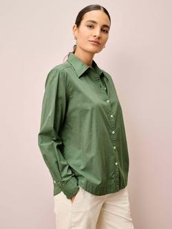 Brora Longline Long Sleeve Shirt, Olive, Olive