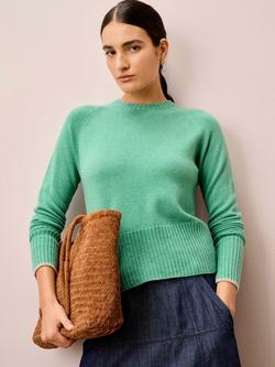 Brora Boxy Pure Cashmere Jumper, Green, Green