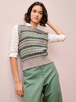Brora Fair Isle Pure Cashmere Tank Top, Ash, Ash