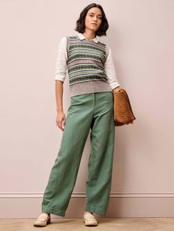 Brora Fair Isle Pure Cashmere Tank Top, Ash - view 2, Ash