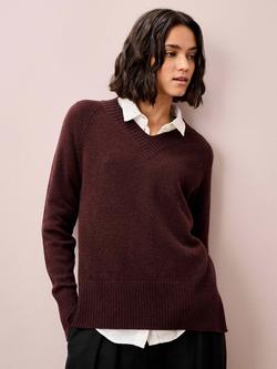 Brora V-Neck Pure Cashmere Jumper, Malt, Malt