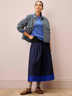 Brora Round Neck Pure Cashmere Jumper, Cornflower - view 2, Cornflower