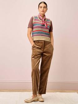 Brora Fair Isle Pure Wool Tank Top, Nougat - view 2, Nougat