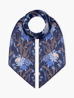 Brora Floral Pure Silk Neck Tie, Navy, Navy