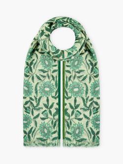 Brora Botanical Pure Wool Stole, Pistachio, Pistachio