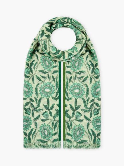 Brora Botanical Pure Wool Stole, Pistachio, Pistachio