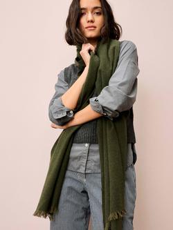 Brora Pure Cashmere Stole, Kelp - view 2, Kelp