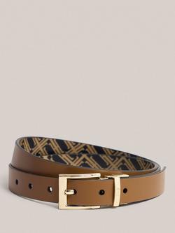 Hobbs Pauline Double Sided Pure Leather Belt, Black/Camel, Black/Camel