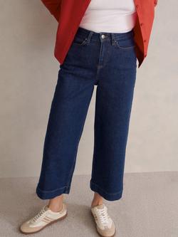 Hobbs Brinley Cropped Wide Leg Jeans, Blue, Blue