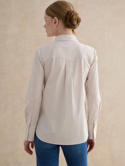 Hobbs Andra Pinstripe Shirt, White/Beige - view 2, White/Beige