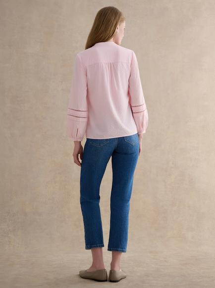 Hobbs Lucilla Cutwork Shirt, Blush Pink - view 2, Blush Pink