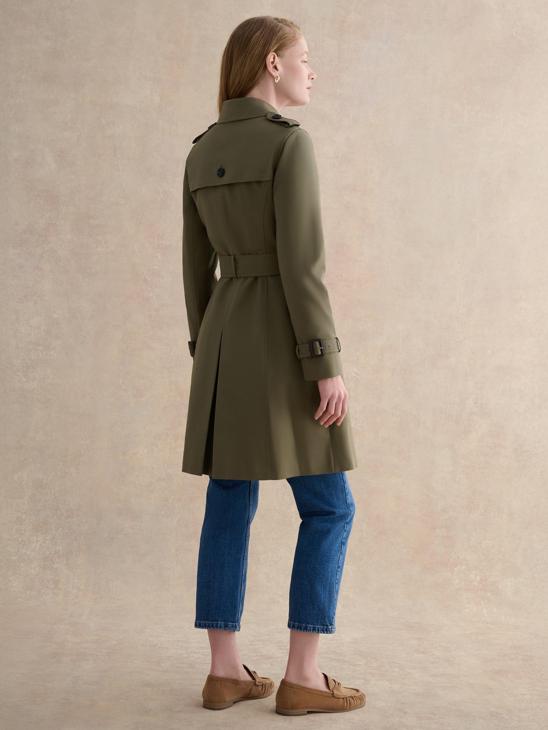 Product image 2 of 8, which shows Hobbs Skylar Trench Coat, Olive Green, 6