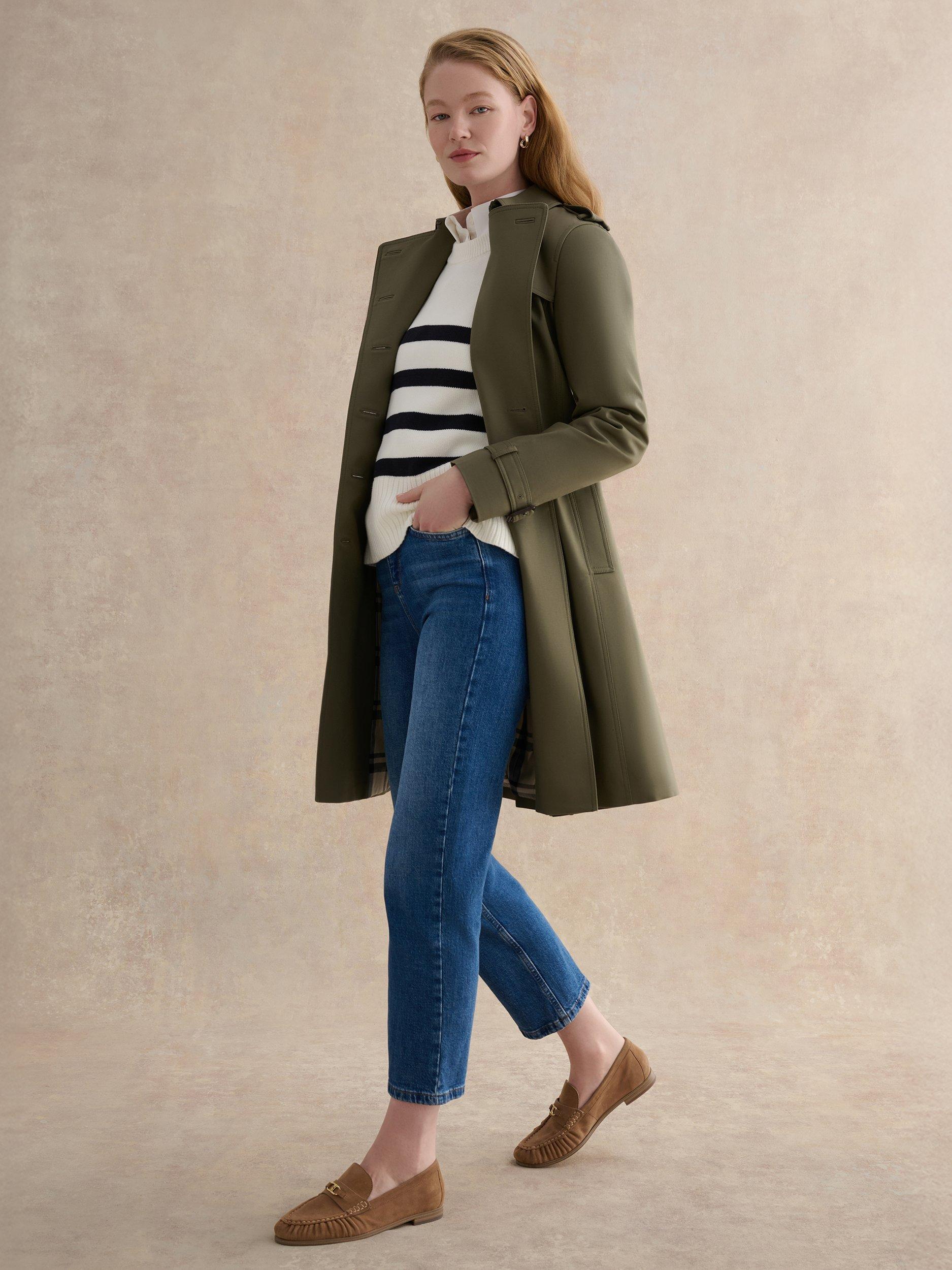 Product image 3 of 8, which shows Hobbs Skylar Trench Coat, Olive Green, 6