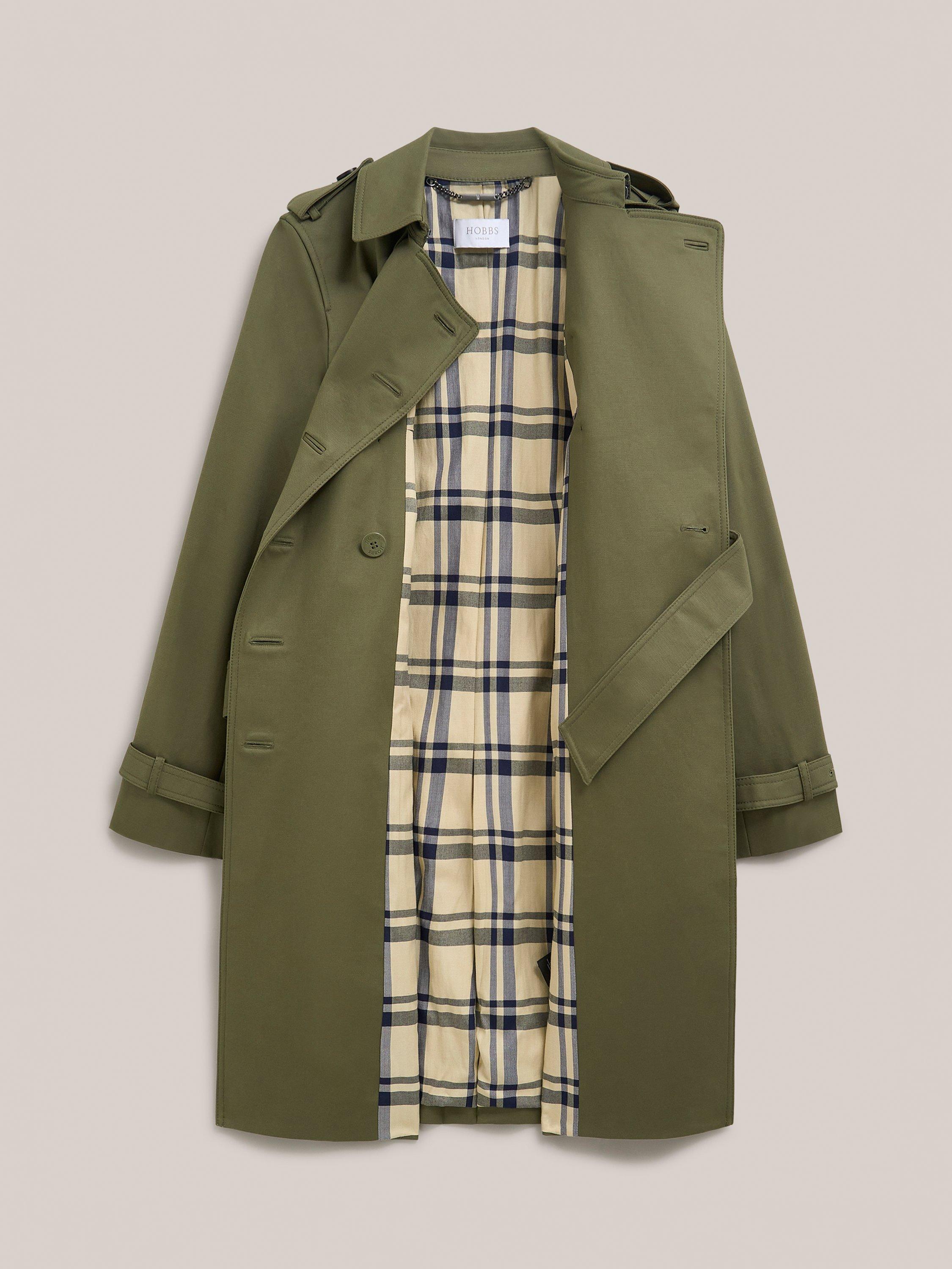 Product image 7 of 8, which shows Hobbs Skylar Trench Coat, Olive Green, 6