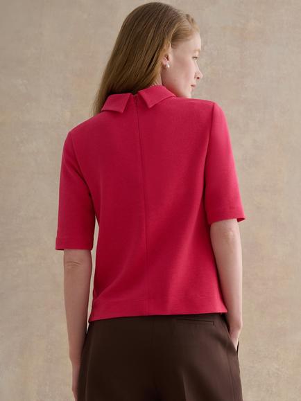 Hobbs Tali Textured Top, Berry Pink - view 2, Berry Pink