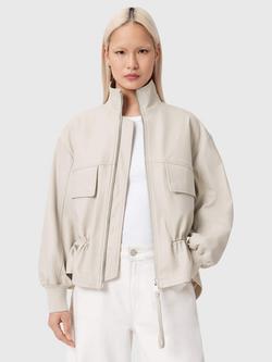 AllSaints Flor Cinched Waist Jacket, Off White, Off White