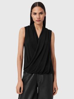 AllSaints Adaline Asymmetric Top, Black, Black