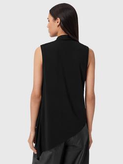 AllSaints Adaline Asymmetric Top, Black - view 2, Black