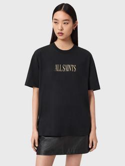 AllSaints Cora Etta Graphic T-Shirt, Black, Black