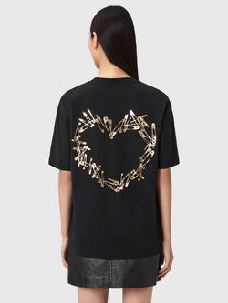 AllSaints Cora Etta Graphic T-Shirt, Black - view 2, Black