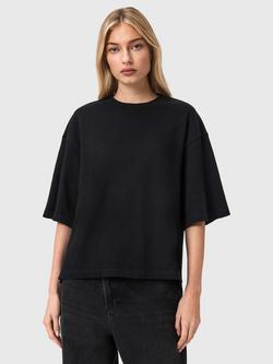 AllSaints Esme Amelie Crochet Back T-Shirt, Black, Black