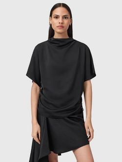 AllSaints Leslie Ruched T-Shirt, Black