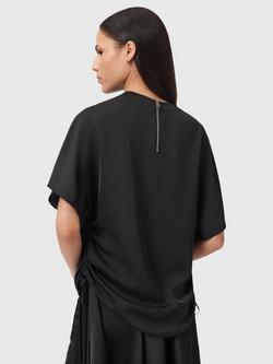 AllSaints Leslie Ruched T-Shirt - view 2, Black