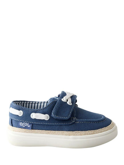 JoJo Maman Bébé Kids' Canvas Boat Shoes, Blue, Blue