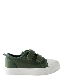 JoJo Maman Bébé Kids' Double Strap Trainers, Khaki Green, Khaki Green