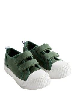 JoJo Maman Bébé Kids' Double Strap Trainers, Khaki Green - view 2, Khaki Green