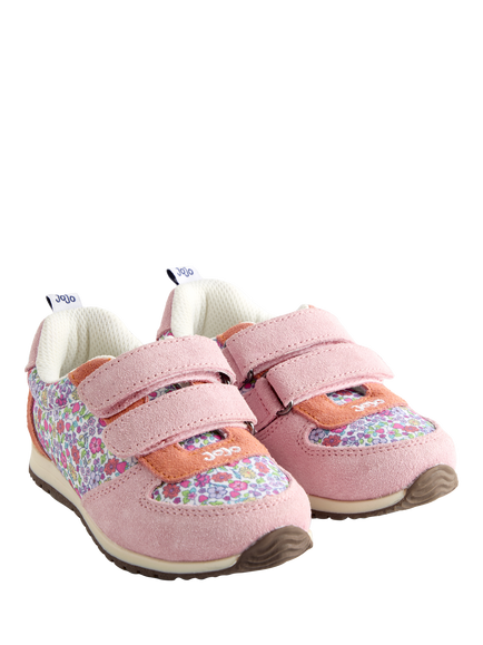 JoJo Maman Bébé Kids' Floral Rip Tape Trainers, Multi Colour - view 2, Multi Colour