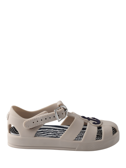 JoJo Maman Bébé Anchor Jelly Sandals, Stone, Stone