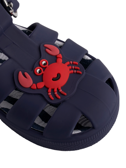 JoJo Maman Bébé Kids' Crab Jelly Sandals, Mid Blue - view 2, Mid Blue
